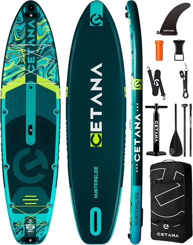 لوح تجديف عريض للغاية مقاس 11'6×35 بوصة للبالغين والشباب، لوح تجديف قابل للنفخ بسعة 400 رطل، مناسب لشخصين + شخص واحد مع زعنفة أمريكية قابلة للإزالة، حقيبة ظهر سعة 100 لتر، مجداف عائم، مقود أمان in Kuwait