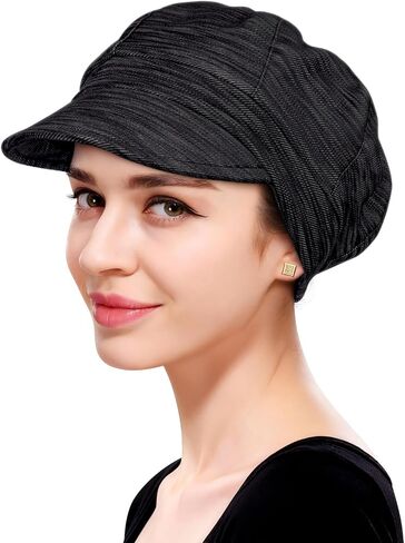 غطاء رأس كيمو للنساء - قبعة موزع الصحف قابلة للتعديل، من الدنيم الناعم، مقاس واحد in Kuwait