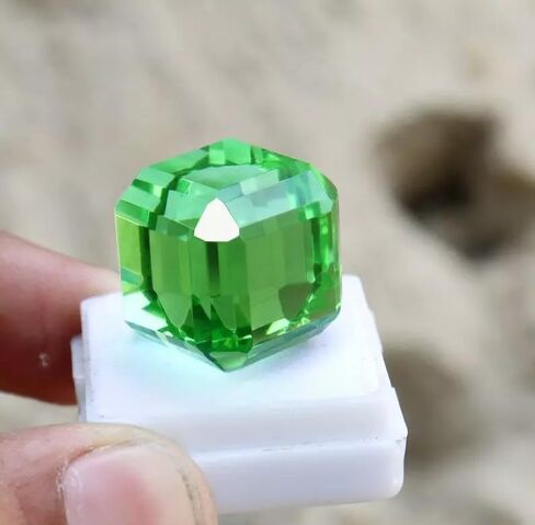 Natural 99 Ct Multicolor Peridot Faceted Certified Cube Shape Loose Gemstone Collectible Gems Stone For Making Jewelry in Saudi Arabia