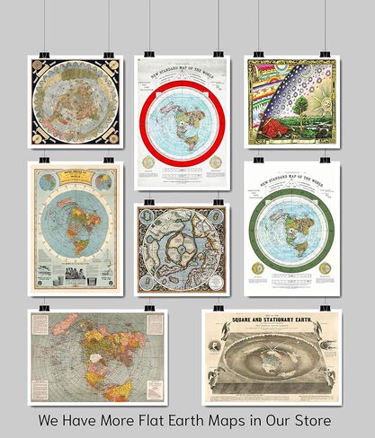 Mercators 1595 Iconic Map of the North Pole Regions - Flat Earth Print - Wall Art Poster Gift - Ancient Old Vintage Antique Look - Rolled Picture Artwork Classroom Decor Unframed (11"x12") in Saudi Arabia