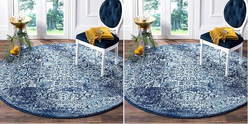 SAFAVIEH Evoke Collection 2'2" x 17' Navy/Ivory EVK256A Oriental Distressed Non-Shedding Living Room Bedroom Runner Rug in Kuwait