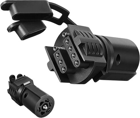 7 Pin to 4 Pin and 5 Pin Trailer Adapter, 7 Pin Car Trailer Tow Connector Replacement, 2-in-1 Design Vehicle Hitch Plug Adaptor, Universal Waterproof Connector for Most Cars (Black) in Saudi Arabia