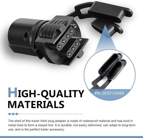 7 Pin to 4 Pin and 5 Pin Trailer Adapter, 7 Pin Car Trailer Tow Connector Replacement, 2-in-1 Design Vehicle Hitch Plug Adaptor, Universal Waterproof Connector for Most Cars (Black) in Saudi Arabia