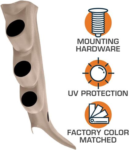 حامل قياس عمود ثلاثي GlowShift Tan متوافق مع GMC Sierra 1500 2500HD 3500HD Duramax 2000-2006 - فتحة مكبر صوت عمود - لون المصنع مطابق - حوامل (3) مقاييس 2-1/16 بوصة (52 مم) in Saudi Arabia