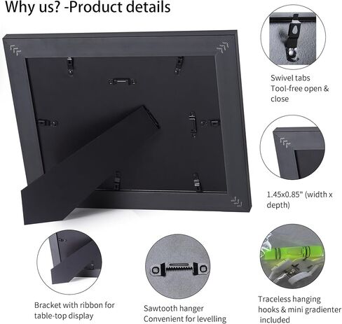إطار الدبلوم | إطار شهادة مع زجاج مقوى عالي الدقة، شاشة عرض مقاس 8.5 × 11 بوصة، مثبتة على الطاولة والجدار (مجموعة من 2)، إطار مستندات من خشب الماهوجني مقاس 8.5 × 11 in Kuwait
