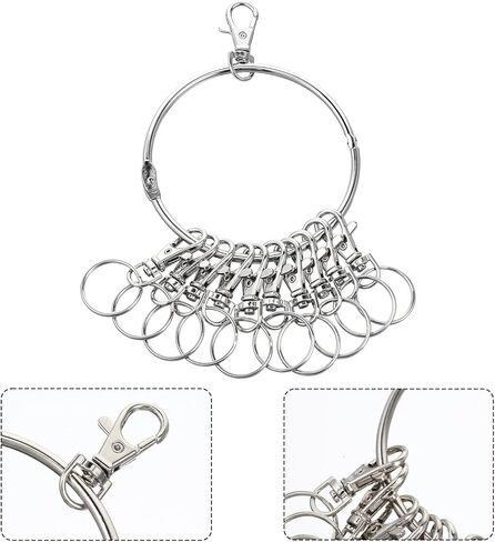 Large Key Ring Hoop,Key Ring Holder,Keys Organizer Portable Keys Management Holders with 10 Swivel Clasps Big Rings Keychain Holders Rings for Office Warehouse School Home(Silver) in Saudi Arabia