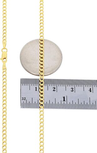 Nuragold 10k Real Yellow Gold Cuban Curb Link 2.5mm Chain Bracelet or Anklet (7"-9") Italian Jewelry for Men & Women in Saudi Arabia