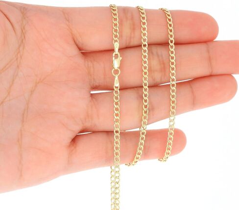 Nuragold 10k Real Yellow Gold Cuban Curb Link 2.5mm Chain Bracelet or Anklet (7"-9") Italian Jewelry for Men & Women in Saudi Arabia