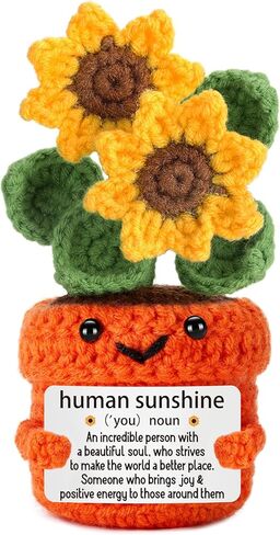 LuoHere Thank You Gifts for Women Crochet Sunflower Appreciation Gifts for Coworker Teacher Friend Valentines Birthday Inspirational Easter for Mom Daughter Nurse Doctor Human Sunshine Decor in Kuwait