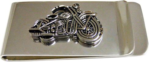 Kiola Designs Detailed Black and Silver Toned Motorcycle Money Clip in Saudi Arabia
