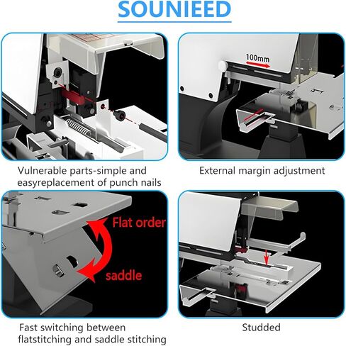 Electric Foot Pedal Book Stapler, Automatic Saddle Binding Machine, Binds 2-30 Sheets, 9 Adjustable Pressure Levels, Ideal for Schools, Offices & Publishers in Saudi Arabia