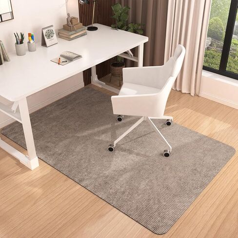 سجادة كرسي مكتب Placoot Corduroy، مقاس 35x55 بوصة، بني فاتح، قاعدة مطاطية مضادة للانزلاق للأرضيات الصلبة، سجادة مكتب من Placoot in Kuwait