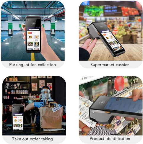 Handheld Barcode Scanner, 5.0 Inch Touch Screen POS Terminal with NFC 5G WiFi 5.0 for 11, Shopify PDF Loyverse iREAP Kyte, Food Trucks Cafes Restaurants in Saudi Arabia