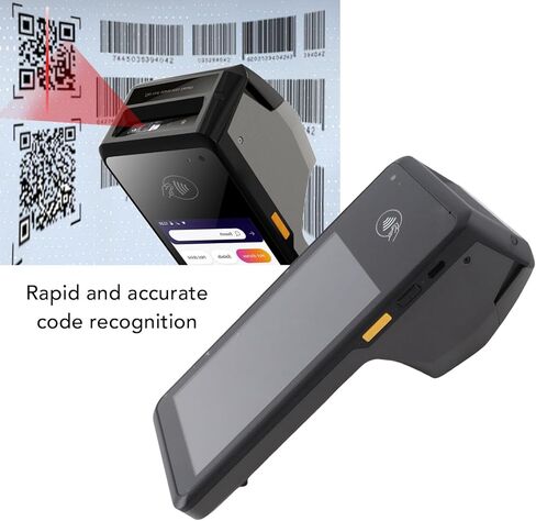 Handheld Barcode Scanner, 5.0 Inch Touch Screen POS Terminal with NFC 5G WiFi 5.0 for 11, Shopify PDF Loyverse iREAP Kyte, Food Trucks Cafes Restaurants in Saudi Arabia