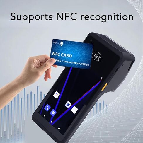 Handheld Barcode Scanner, 5.0 Inch Touch Screen POS Terminal with NFC 5G WiFi 5.0 for 11, Shopify PDF Loyverse iREAP Kyte, Food Trucks Cafes Restaurants in Saudi Arabia
