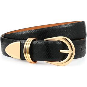 Belts for Women with Gold Buckle – Adjustable Black Leather Belt for Jeans, Dresses, Pants & Everyday Outfits in Kuwait
