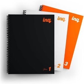 inq Spiral Notebook 3-Pack 8.5" x 11" – College Ruled, 190 Numbered Pages, Water-Resistant Cover, 90gsm Paper, Double-Wire Binding (Variety Colors) in Kuwait