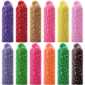 12 Pcs Rainbow Glitter Tulle Rolls 6 Inch by 10 Yards 30 Feet Tulle Rolls Netting Fabric Shiny Sequin Tulle Ribbon Craft Fabric for Tutu Skirts Sewing Birthday Wedding Baby Shower Party Decoration in Kuwait