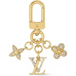 سلسلة مفاتيح كريستالية مطلية بالذهب - قلادة زهرية وقلادة أولية للمحفظة وحقيبة الظهر in Kuwait