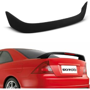 جناح سبويلر خلفي أسود ABS من SCITOO مقاس 50.78 بوصة × 4.33 بوصة مناسب لسيارات Honda Civic 2001-2005 in Kuwait