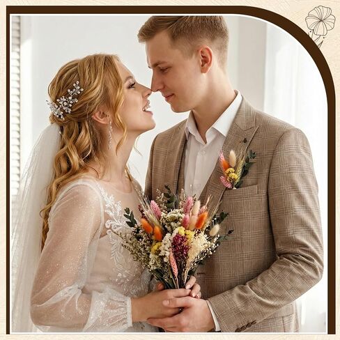 6 Bunches Large Size Dried Flower Bouquet 15 -17 Inch Natural Dried Pampas Grass Lavender Babys Breath Eucalyptus with Stems Flower Arrangements for Vase Boho Wedding Rustic Farmhour Home Decor in Saudi Arabia