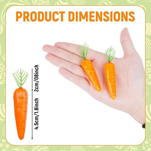 jiebor 40 Pcs Artificial Foam Fake Carrot Ornaments for Easter Home Basket Filler DIY Crafts Decorations Props 2.5inch in Kuwait