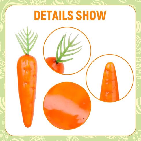 jiebor 40 Pcs Artificial Foam Fake Carrot Ornaments for Easter Home Basket Filler DIY Crafts Decorations Props 2.5inch in Kuwait