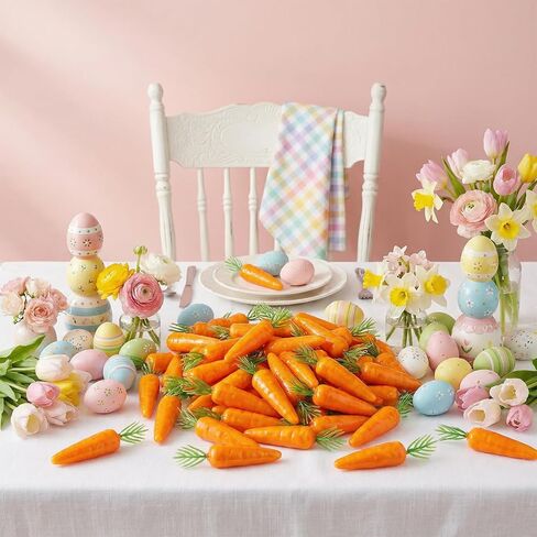 jiebor 40 Pcs Artificial Foam Fake Carrot Ornaments for Easter Home Basket Filler DIY Crafts Decorations Props 2.5inch in Kuwait