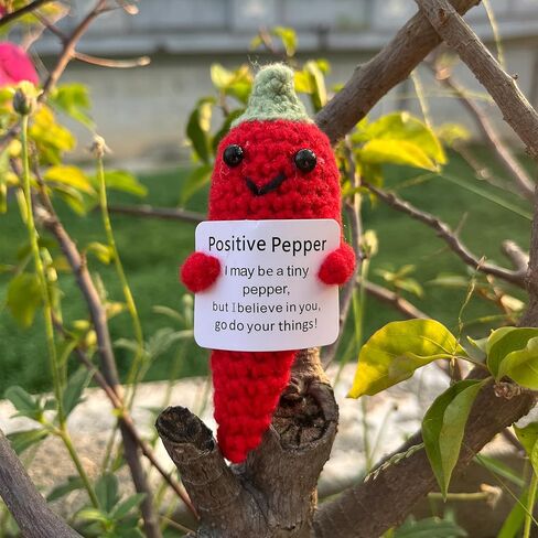 الدعم العاطفي الفلفل الحار الهدايا مخلل الكروشيه، الفلفل الإيجابي الخضار لطيف مضحك بارد مكتب ديكور ديكورات لها النساء الرجال in Kuwait