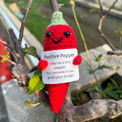 الدعم العاطفي الفلفل الحار الهدايا مخلل الكروشيه، الفلفل الإيجابي الخضار لطيف مضحك بارد مكتب ديكور ديكورات لها النساء الرجال in Kuwait