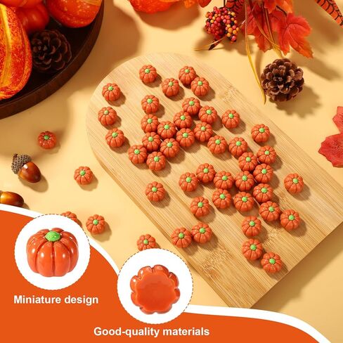 50pcs Mini Pumpkins, Autumn Miniature Resin Pumpkins Funny Small Tiny Thanksgiving Decoration Supplies for Autumn Theme Party Home Office Decor in Saudi Arabia