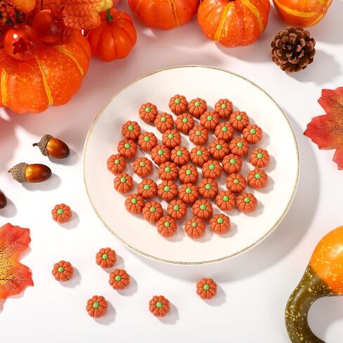50pcs Mini Pumpkins, Autumn Miniature Resin Pumpkins Funny Small Tiny Thanksgiving Decoration Supplies for Autumn Theme Party Home Office Decor in Saudi Arabia