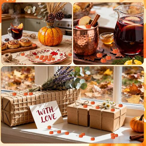 50pcs Mini Pumpkins, Autumn Miniature Resin Pumpkins Funny Small Tiny Thanksgiving Decoration Supplies for Autumn Theme Party Home Office Decor in Saudi Arabia