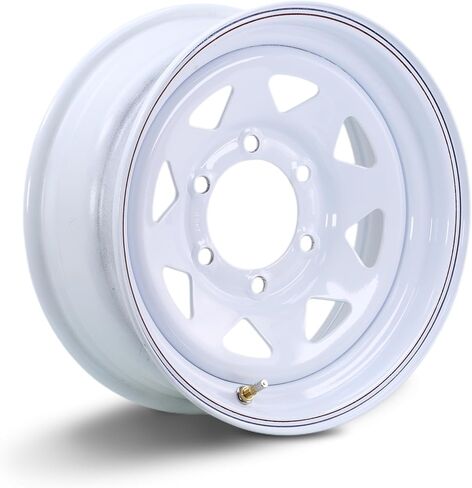 LIBRA 15 x 6 Heavy Duty 3525lbs Trailer Wheel 6 Lug on 5.5" Bolt Pattern 6x5.5 PCD White Spoke-17056 in Saudi Arabia