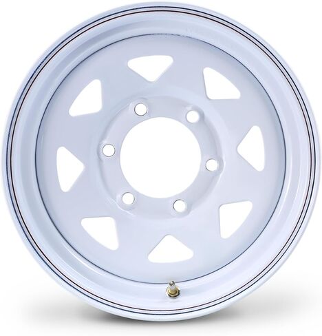 LIBRA 15 x 6 Heavy Duty 3525lbs Trailer Wheel 6 Lug on 5.5" Bolt Pattern 6x5.5 PCD White Spoke-17056 in Saudi Arabia