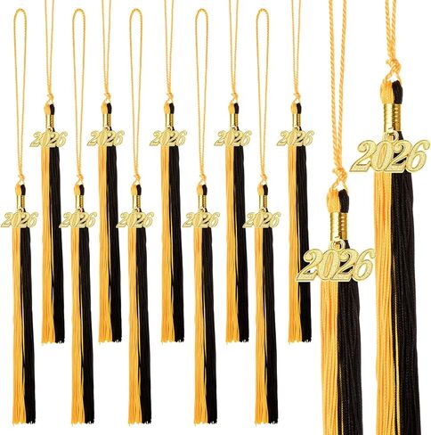 12 Pieces Graduation Tassel with 2024 Charm for Graduation Cap, Charm Graduation Tassel Decorations for Graduation Ceremony Graduation Party Supplies Accessories(Black, 2024) in Kuwait