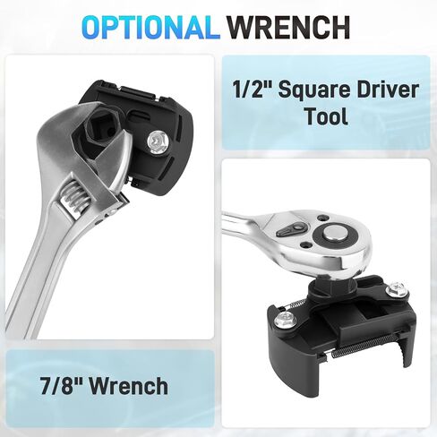 2PCS Universal Adjustable Oil Filter Wrench 60-80 mm & 80-105 mm, Oil Filter Removal Tool with Auto-Clamp Spring, 1/2" Drive Cap Wrench Set with Non-Slip Jaws, Fits Small to Heavy Duty Spin-on Filters in Saudi Arabia