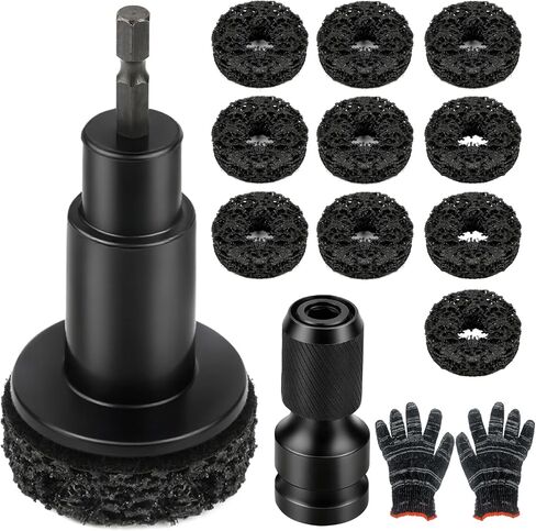 مجموعة تنظيف محور العجلة، أداة تنظيف محور الفرامل، تتضمن 10 وسادات تناسب مثقاب الطاقة أو مفاتيح ربط 1/2 بوصة للسيارة والشاحنة، إزالة الصدأ السريع لمسامير العروة والدوارات. in Kuwait