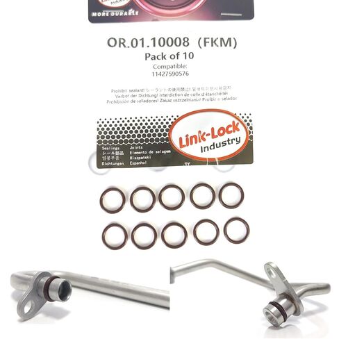 10 قطعة FKM Viton OR.01.10008 خط أنابيب الشحن التوربيني O-Ring 11427590576 لسيارات BMW N55 B58 in Kuwait