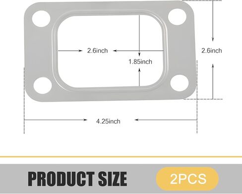 2 PCS Turbo Flange Gasket, 4 Holes High Hardness Wear Resistant Turbocharger Intake Manifold Flange Gasket, Replacement Fitting, Suitable for T3 T34 T35 T38 GT35 GT35R (Silver) in Saudi Arabia