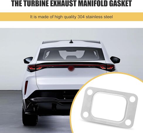 2 PCS Turbo Flange Gasket, 4 Holes High Hardness Wear Resistant Turbocharger Intake Manifold Flange Gasket, Replacement Fitting, Suitable for T3 T34 T35 T38 GT35 GT35R (Silver) in Saudi Arabia