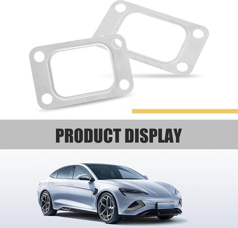 2 PCS Turbo Flange Gasket, 4 Holes High Hardness Wear Resistant Turbocharger Intake Manifold Flange Gasket, Replacement Fitting, Suitable for T3 T34 T35 T38 GT35 GT35R (Silver) in Saudi Arabia