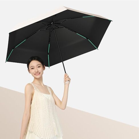 Mini Folding Travel Umbrella with Built-in Hidden Telescoping Handle,Teflon Coating, UPF 50+,UV Protection,Compact Lightweight Portable,6 Ribs Design,Small,Sun/Rain,Women/ Kids/Girls,Backpack Car in Saudi Arabia