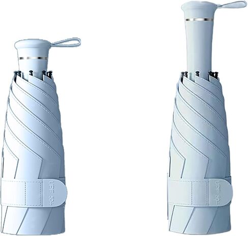 Mini Folding Travel Umbrella with Built-in Hidden Telescoping Handle,Teflon Coating, UPF 50+,UV Protection,Compact Lightweight Portable,6 Ribs Design,Small,Sun/Rain,Women/ Kids/Girls,Backpack Car in Saudi Arabia