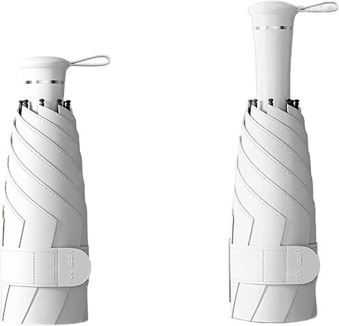 Mini Folding Travel Umbrella with Built-in Hidden Telescoping Handle,Teflon Coating, UPF 50+,UV Protection,Compact Lightweight Portable,6 Ribs Design,Small,Sun/Rain,Women/ Kids/Girls,Backpack Car in Saudi Arabia