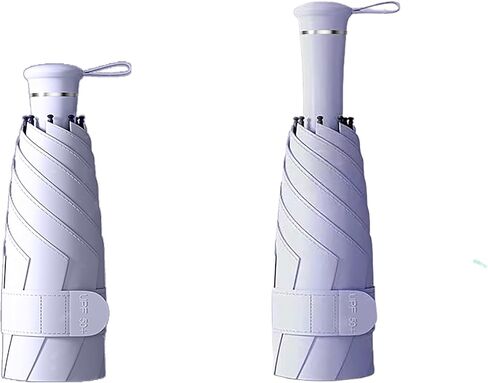 Mini Folding Travel Umbrella with Built-in Hidden Telescoping Handle,Teflon Coating, UPF 50+,UV Protection,Compact Lightweight Portable,6 Ribs Design,Small,Sun/Rain,Women/ Kids/Girls,Backpack Car in Saudi Arabia
