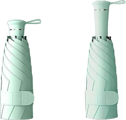 Mini Folding Travel Umbrella with Built-in Hidden Telescoping Handle,Teflon Coating, UPF 50+,UV Protection,Compact Lightweight Portable,6 Ribs Design,Small,Sun/Rain,Women/ Kids/Girls,Backpack Car in Saudi Arabia