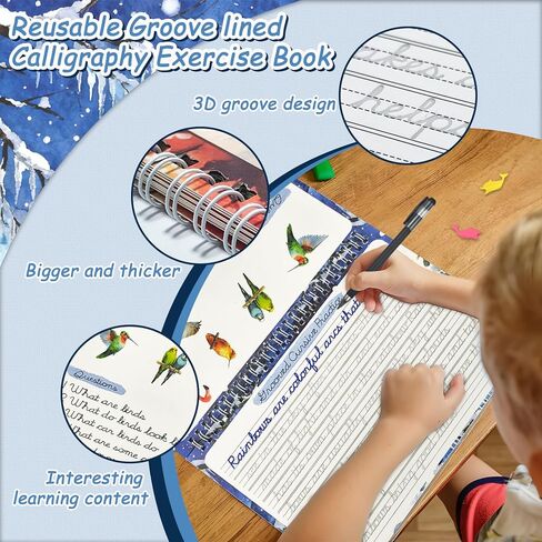 4 عبوات من مصنفات الكتابة اليدوية المخطوطة، كتب ممارسة الكتابة المخددة السحرية، كتب تدريبات الكتابة اليدوية القابلة لإعادة الاستخدام، مصنف الطالب المخطوطة للأطفال الذين تتراوح أعمارهم بين 5-12 عامًا، الكتابة بدون دموع in Kuwait