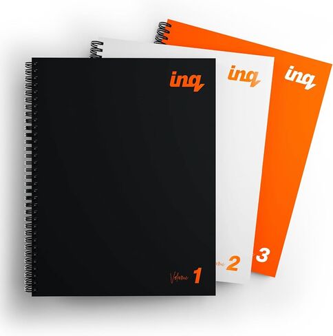 inq Spiral Notebook 3-Pack 8.5" x 11" – College Ruled, 190 Numbered Pages, Water-Resistant Cover, 90gsm Paper, Double-Wire Binding (Variety Colors) in Kuwait