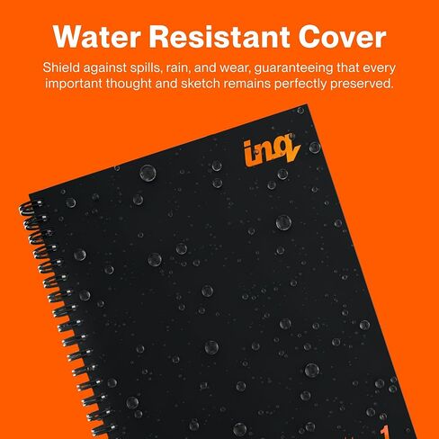 inq Spiral Notebook 3-Pack 8.5" x 11" – College Ruled, 190 Numbered Pages, Water-Resistant Cover, 90gsm Paper, Double-Wire Binding (Variety Colors) in Kuwait